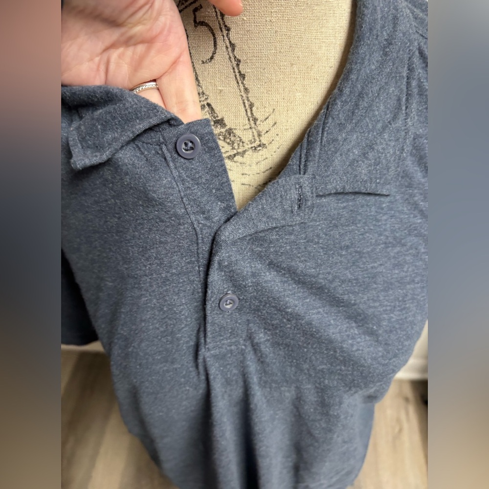 Classic Blue Polo Shirt with Relaxed Fit - Picture 4 of 14